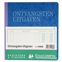  Standaard register Ontvangsten - Uitgaven - 80 blad - Nederlandstalig