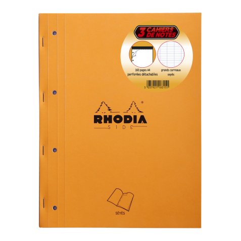 Bloc de cours, format A4, séyès, orange, 80 feuilles