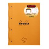 Bloc de cours, format A4, quadrillé, orange, 80 feuilles