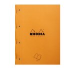Bloc de cours, format A4, quadrillé, orange, 80 feuilles