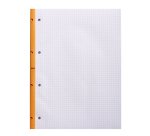 Bloc de cours, format A4, quadrillé, orange, 80 feuilles