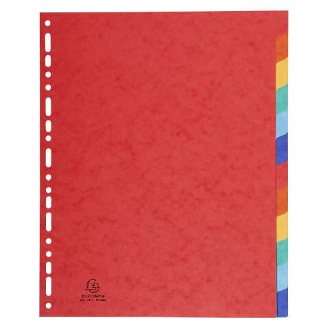 Intercalaires en carton, A4+, 12 touches