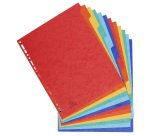 Intercalaire A4+ carte lustrée colorée Exacompta 12 onglets neutres - Coloris assortis - 1 jeu