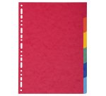 Intercalaire A4 en carte colorée Exacompta 6 onglets neutres - Coloris assortis - 1 jeu