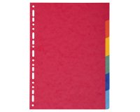 Intercalaire A4 en carte colorée Exacompta 6 onglets neutres - Coloris assortis - 1 jeu