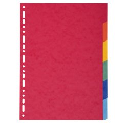 Intercalaire A4 en carte colorée Exacompta 6 onglets neutres - Coloris assortis - 1 jeu