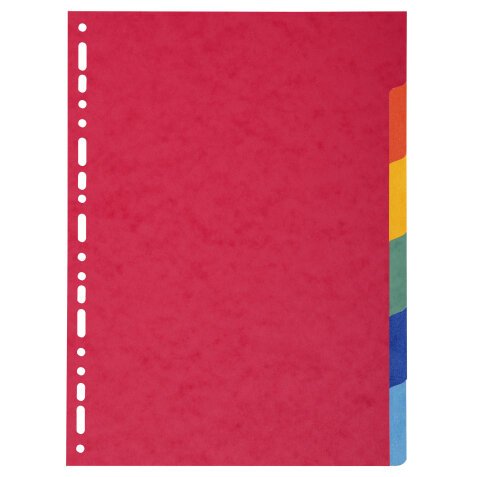 Intercalaire A4 en carte,colorée Exacompta 6 onglets neutres multicolores - 1 jeu
