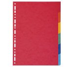 Intercalaire A4 en carte colorée Exacompta 6 onglets neutres - Coloris assortis - 1 jeu