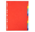 Intercalaire A4 en carte lustrée Exacompta 12 onglets neutres multicolores - 1 jeu