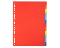 Intercalaire A4 en carte lustrée Exacompta 12 onglets neutres multicolores - 1 jeu