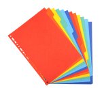 Intercalaire A4 en carte lustrée Exacompta 12 onglets neutres multicolores - 1 jeu
