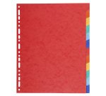 Intercalaire A4+ carte lustrée Exacompta 12 onglets neutres - Coloris assortis - 1 jeu