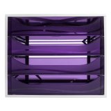 Module de classement ECO, 4 tiroirs. Dim. (l x h x p) : 28,4 x 23,4 x 34,8 cm. Gris/Violet Transparent