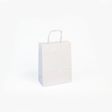 Paquet de 25 sacs kraft lisse 110g, 16x8x21cm, Blanc - Blanc