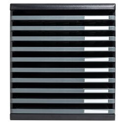 MODULO A4 10 open drawers - Black/mouse grey