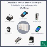 Bobines terminaux bancaires Exacompta 40339E - l 57 mm x L 18 m, Ø 40 mm - 1 pli(s) - Paquet de 10