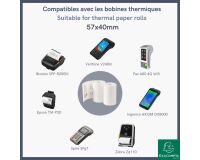 Bobines terminaux bancaires Exacompta 40339E - l 57 mm x L 18 m, Ø 40 mm - 1 pli(s) - Paquet de 10
