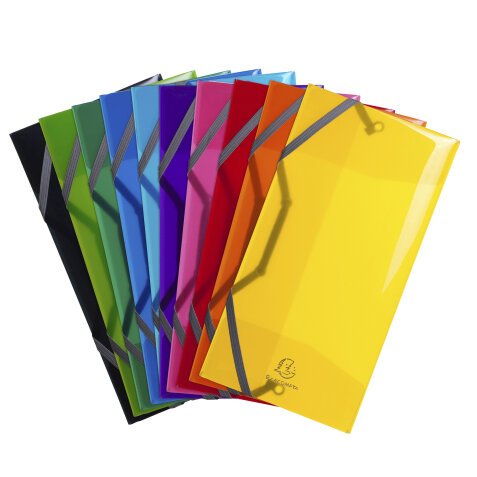 Exacompta Iderema Elasticated Folder (3-Flap), DL Size - Assorted colours
