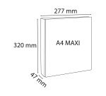 Ringbuch aus festem PP 1,9mm, 2 Ringe 25mm in D-Form, Rücken 47mm Rücken und 3 Außen- und 2 Innenhüllen, 32x27,7cm für DIN A4 Überbreite - Kreacover - Weiß