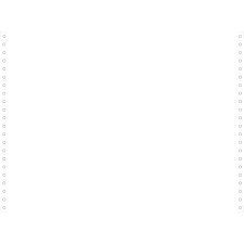 "2000 feuilles de listing blanc 380x11"" 1pli Bandes Caroll Détachables 70g" - Blanc