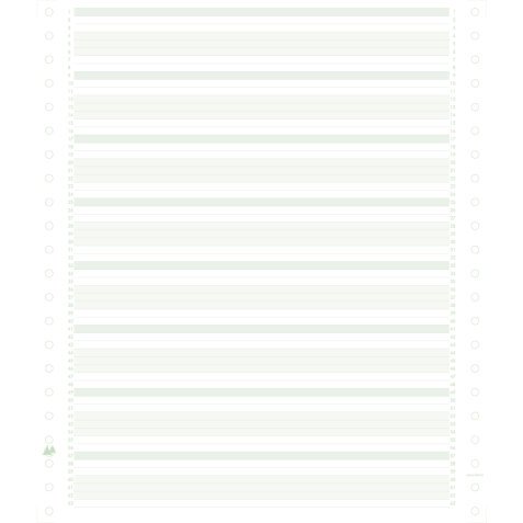 "2000 feuilles de listing zoné vert 240x11"" 1pli Bandes Caroll Non Détachables 60g" - Vert