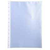 Pack of 10 grained polypropylene pockets for removable display book. - Translucent