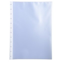 Pack of 10 grained polypropylene pockets for removable display book. - Translucent