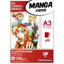 Bloc de papier Layout MANGA ILLUSTRATIONS, A3