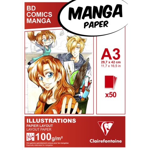 Bloc de papier Layout MANGA ILLUSTRATIONS, A3