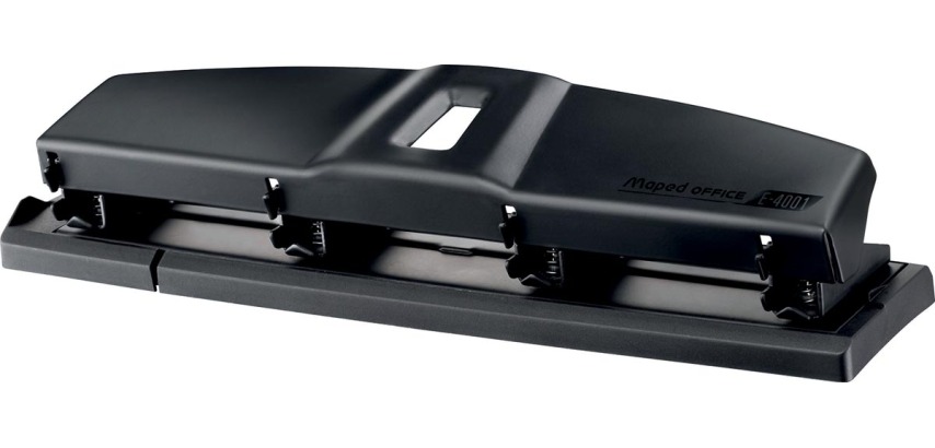 Maped perforateur Essentials Metal 4 trous, 10/12 feuilles, noir, en boîte
