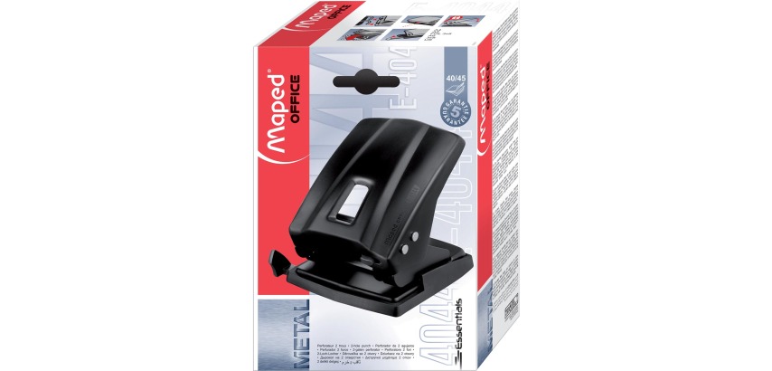 Maped Essentials Metal Hole Punch capacity: 40-50 sheets, black, in box
