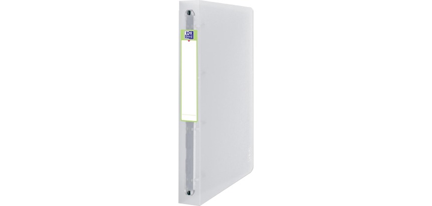 Classeur 4 anneaux plastifié Oxford Life A4 - Dos 4 cm transparent