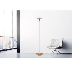 Unilux lampadaire Baly Bamboo, LED, blanc