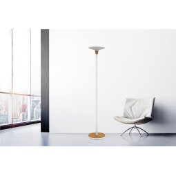 Unilux lampadaire Baly Bamboo, LED, blanc