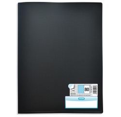 En_protège-documents elba memphis polypropylène couverture semi-rigide 80 pochettes 160 vues a4 210x297mm coloris noir