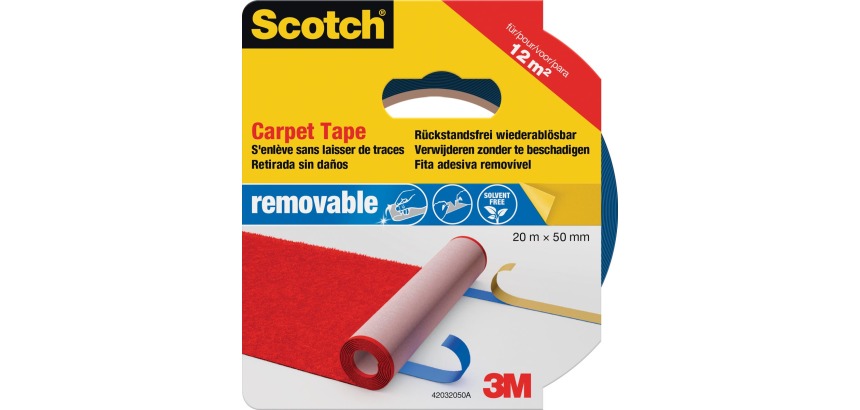 Scotch tapijttape, verwijderbaar, 50 mm, rouleau de 20 m