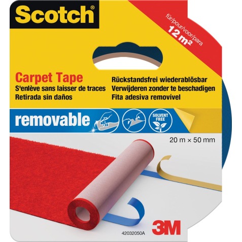 Scotch tapijttape, verwijderbaar, 50 mm, rouleau de 20 m