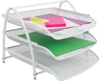 Alba set met 3 brievenbakjes in mesh metaal, voor ft A4, wit