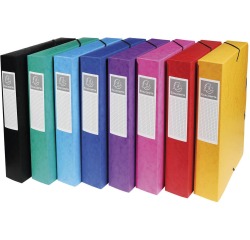 Elasticated Filing Box Premium Pressboard60mm Spine A4 - Assorted colours