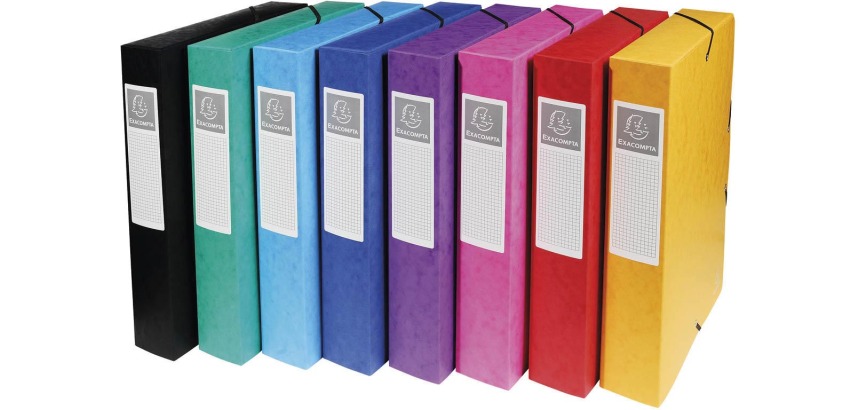 Elasticated Filing Box Premium Pressboard60mm Spine A4 - Assorted colours