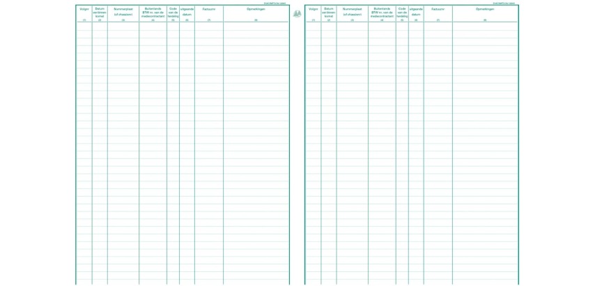 Registre Piqûre garagiste 320X250mm 80 feuilles bleu (néerlandais)