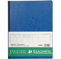 Registre Piqûre garagiste 320X250mm 80 feuilles bleu (néerlandais)