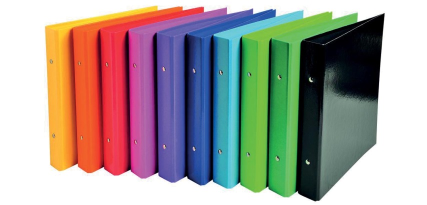 Classeur 2 anneaux cartonné Iderama A5 - Dos 3.5 cm couleurs assorties