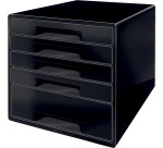 Leitz Dual Black bloc à tiroirs avec 5 tiroirs, noir