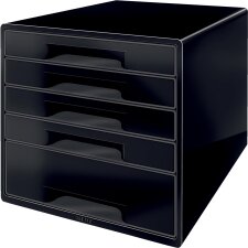 Leitz Dual Black ladenblok met 5 laden, zwart