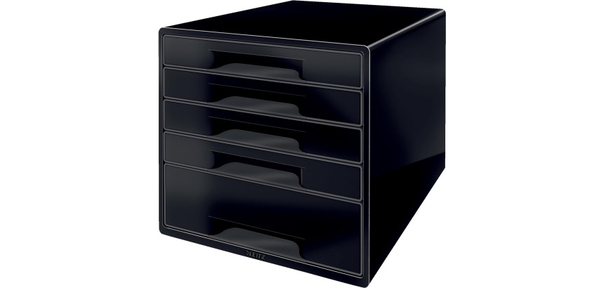 Leitz Dual Black bloc à tiroirs avec 5 tiroirs, noir