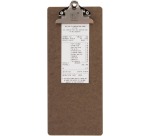 Securit rekening clipboard, bruin met RVS Clip, 27,8 x 11,4 cm