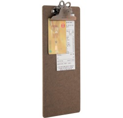 Securit rekening clipboard, bruin met RVS Clip, 27,8 x 11,4 cm