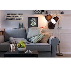 Security shelf letter with letters and numbers, teak
