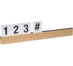 Security shelf letter with letters and numbers, teak
